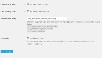 Admin payment settings options